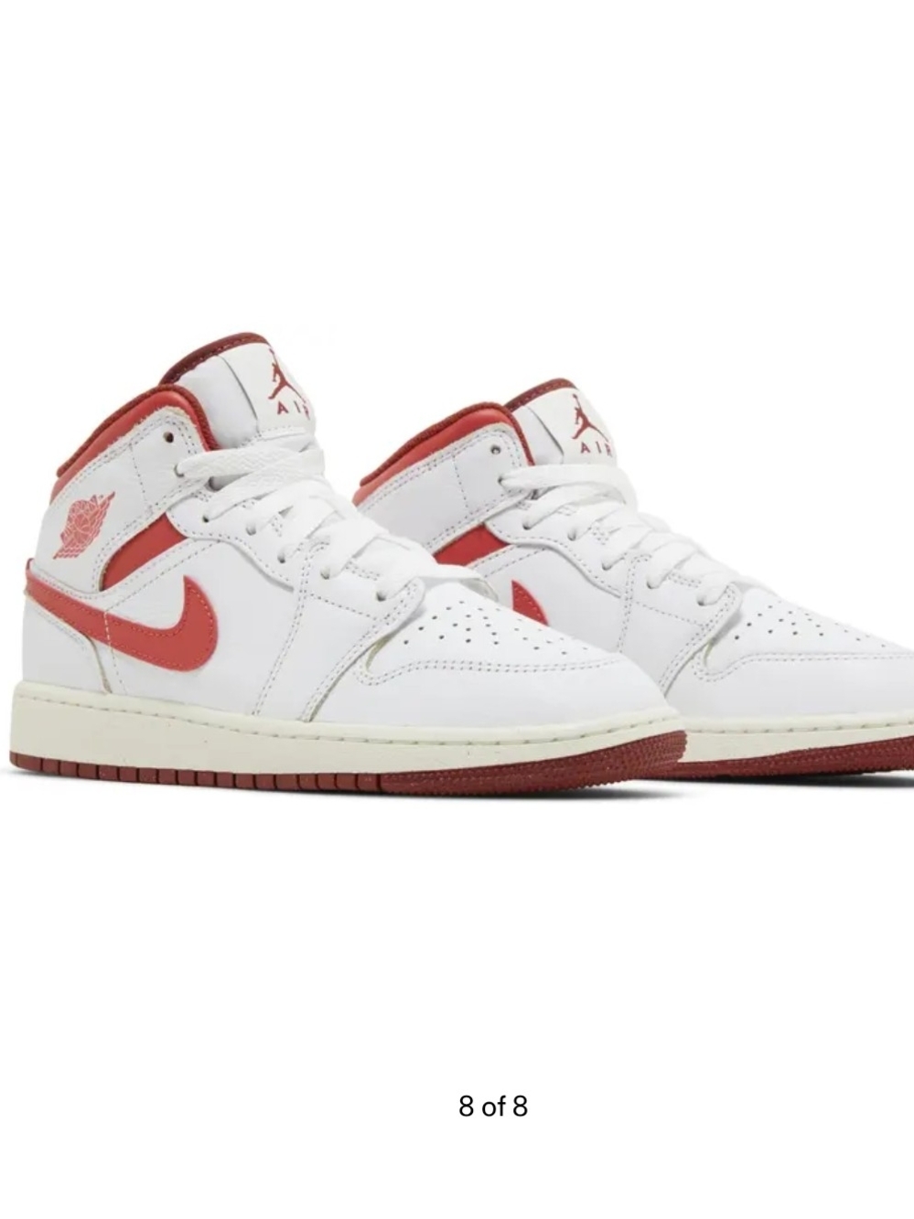 Air Jordan 1 Mid SE "White Dune Red" / 6.5Y / 8W